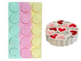 Molde silicona 15 tortitas corazones